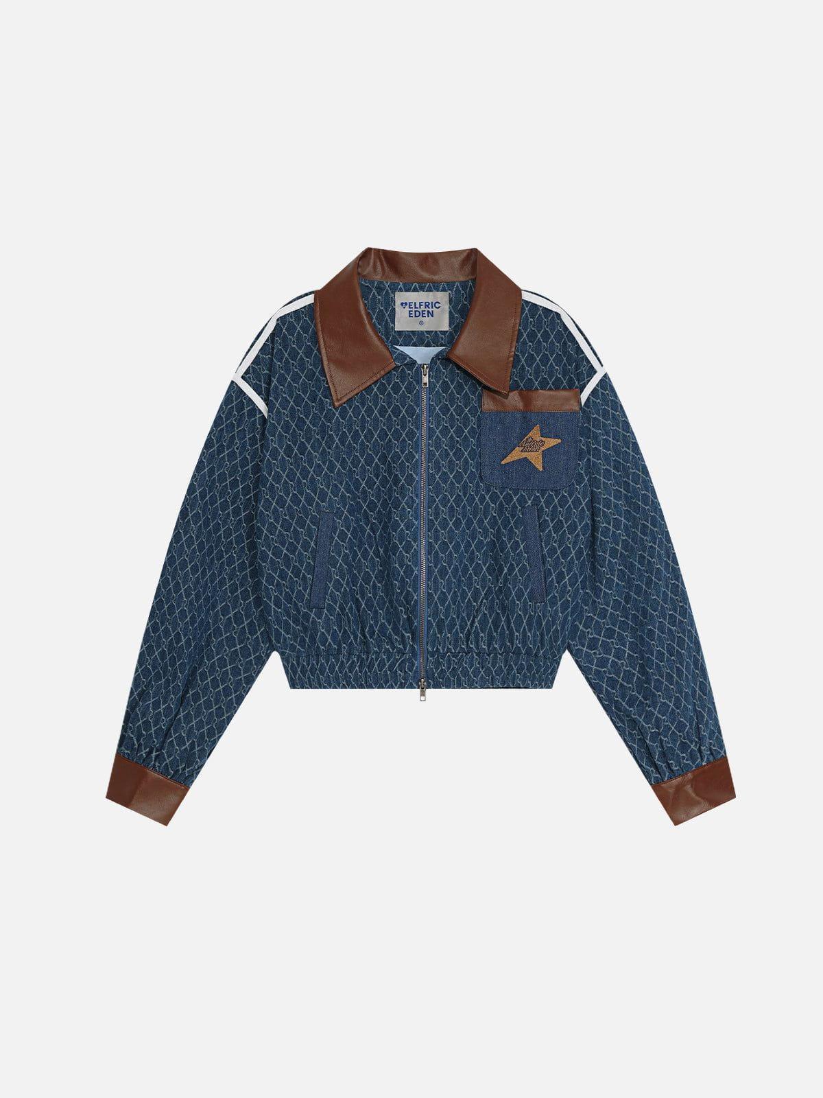 Aelfric Eden Vintage Denim Jacquard Cropped Jacket Product Image