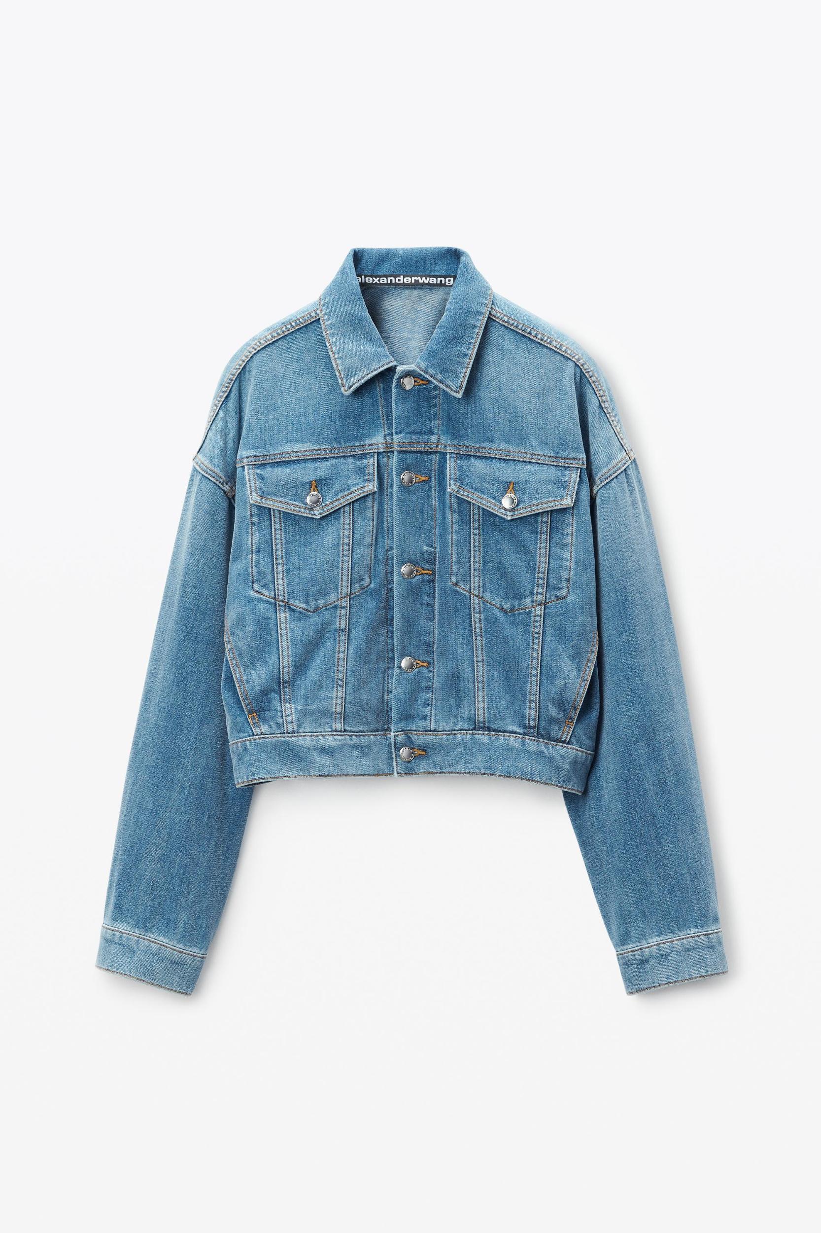 Oversized Trucker Jacket In Brushed Denim Product Image