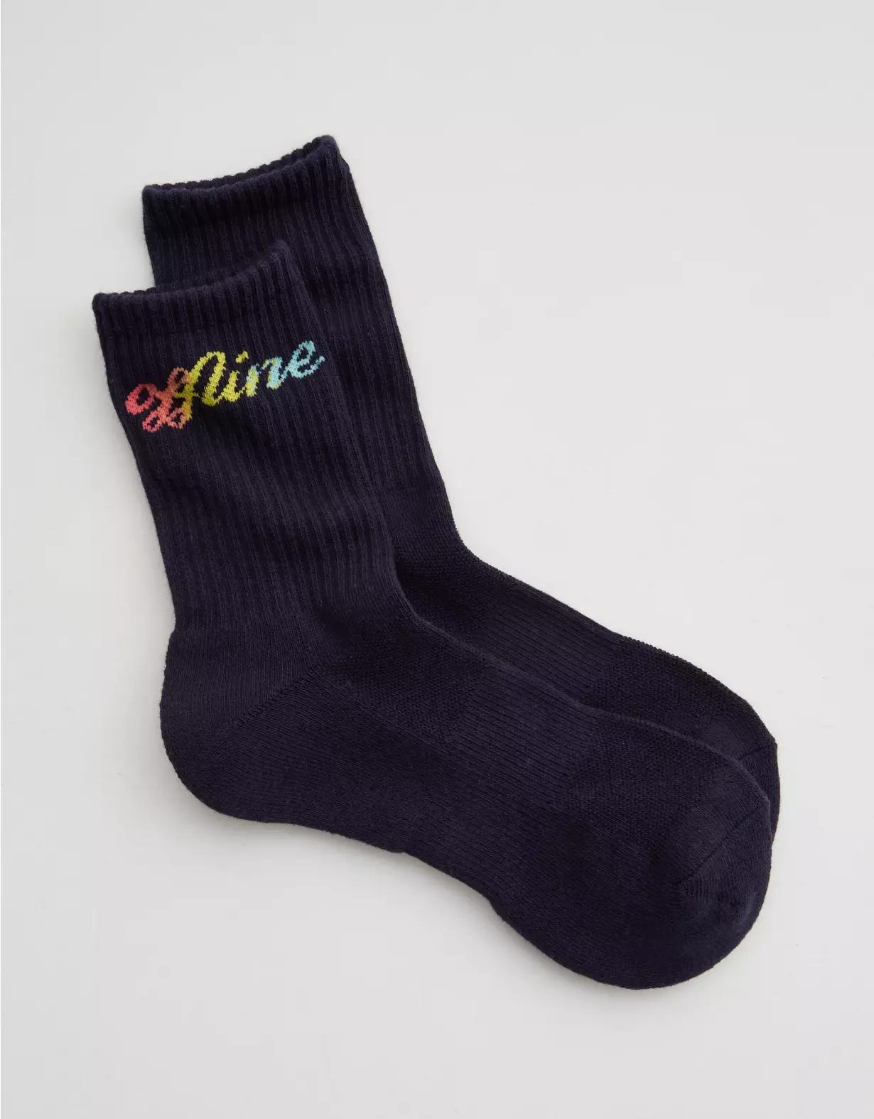 OFFLINE By Aerie Mesh Pride Crew Socks Product Image