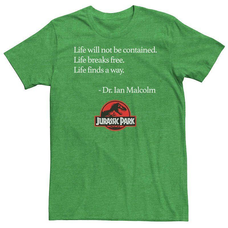 Men's Jurassic Park Life Finds A Way Quote Tee, Size: Medium, Red Grey Product Image