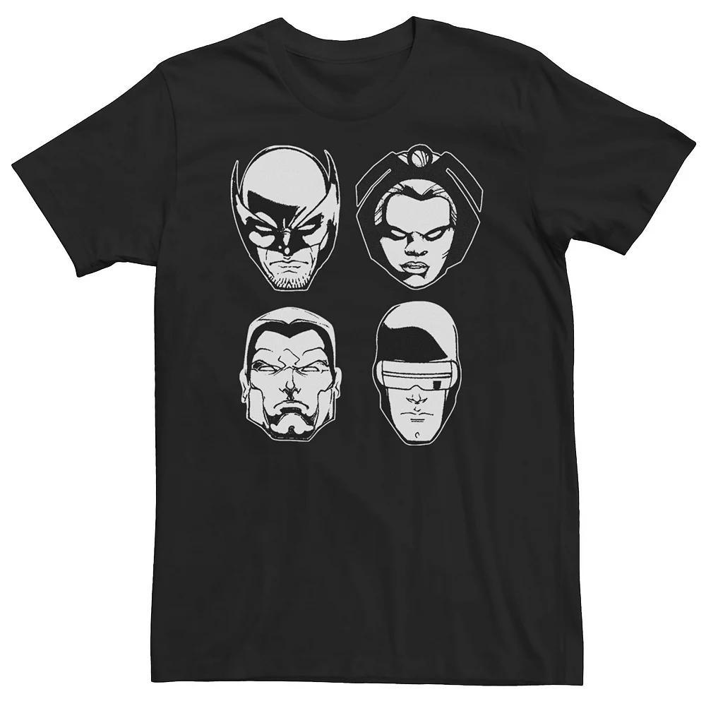 Big & Tall Marvel X-Men Wolverine Storm Colossus Cyclops Heads Tee, Men's, Size: 3XL Tall, Black Product Image