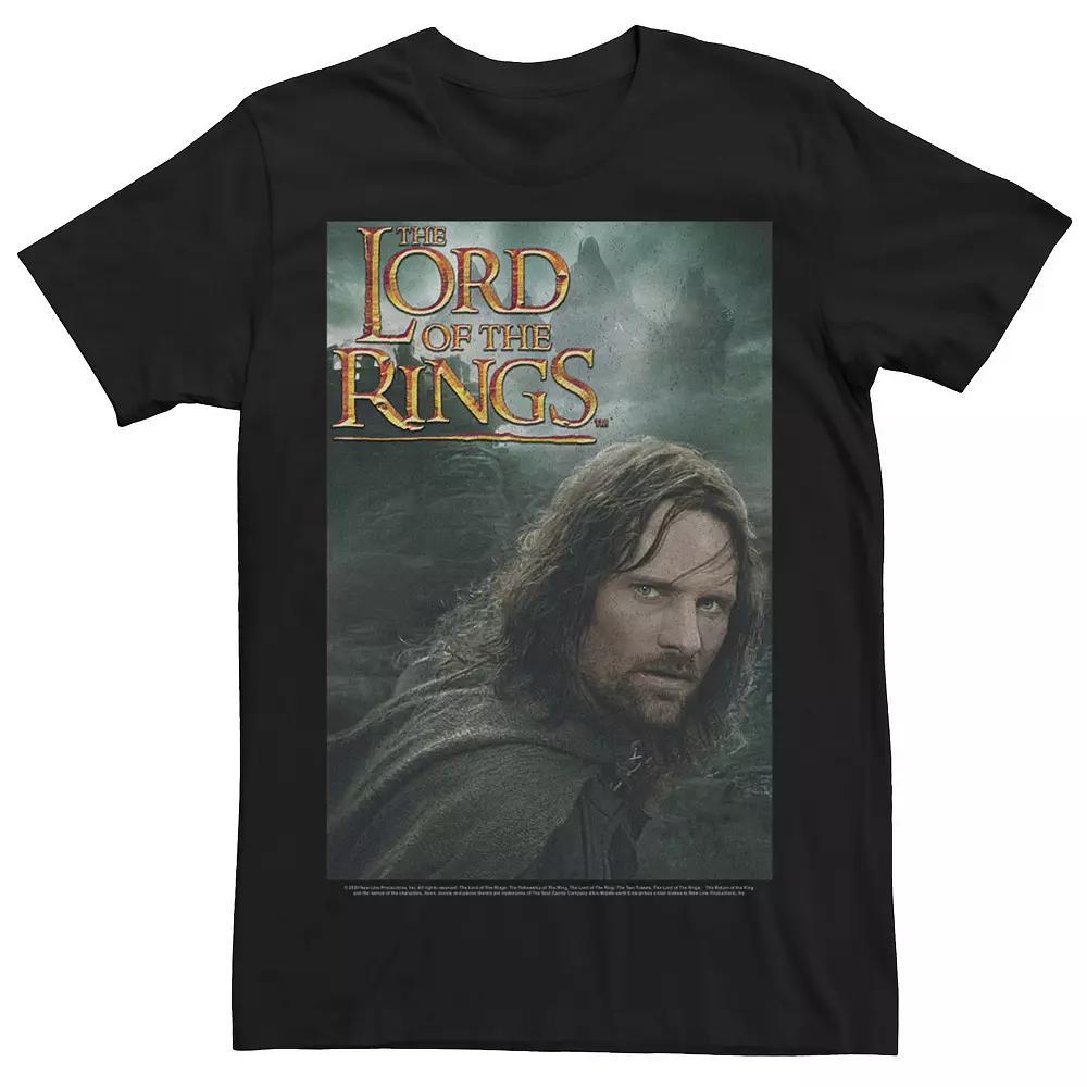 Men's Lord Of The Rings Aragon Poster Photo Real Tee, Size: Medium, Black Product Image