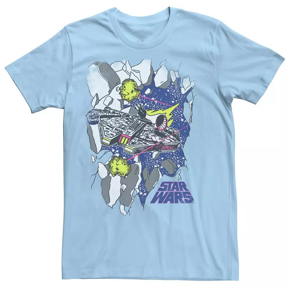 Men's Star Wars Falcon Breakthrough Asteroids Tee, Size: XXL, Light Blue Product Image