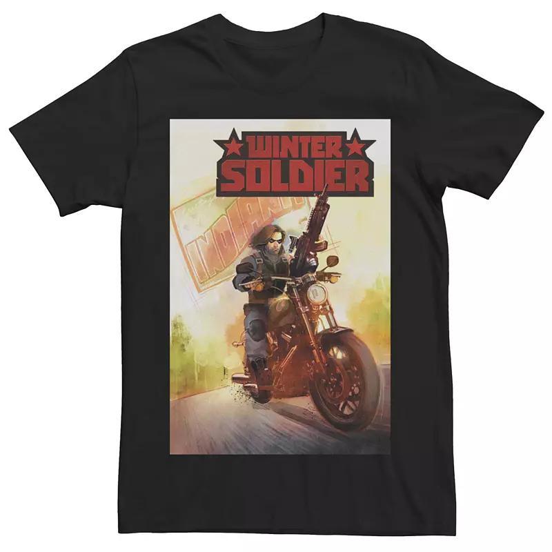 Men's Marvel Winter Soldier Motorcycle Comic Cover Tee, Size: Medium, Black Product Image