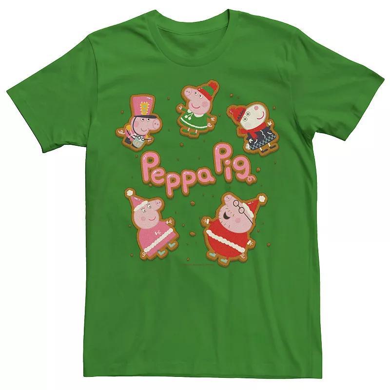 Men's Peppa Pig Tv Up Holidays Family Gingerbread George Tee, Size: XS, Kelly Product Image