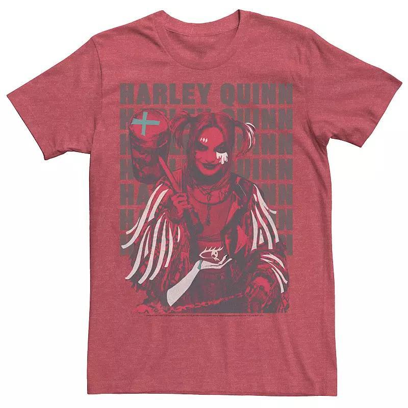 Men's Harley Quinn: Birds of Prey Stacked Text Tee, Size: XXL, Red Grey Product Image