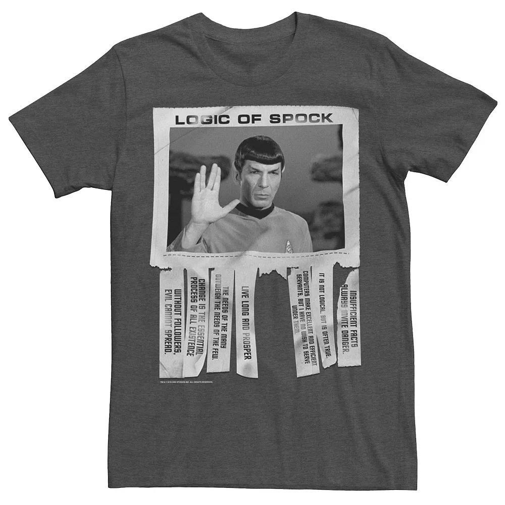 Big & Tall Star Trek The Original Series Logic Of Spock Text Poster Tee, Men's, Size: 3XL Tall, Grey Heather Product Image
