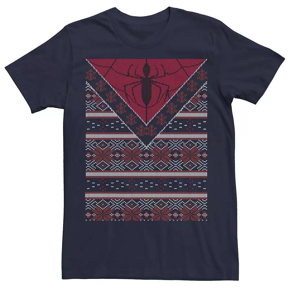 Men's Marvel Spidey Logo Sweater Graphic Tee, Size: Small, Blue Product Image