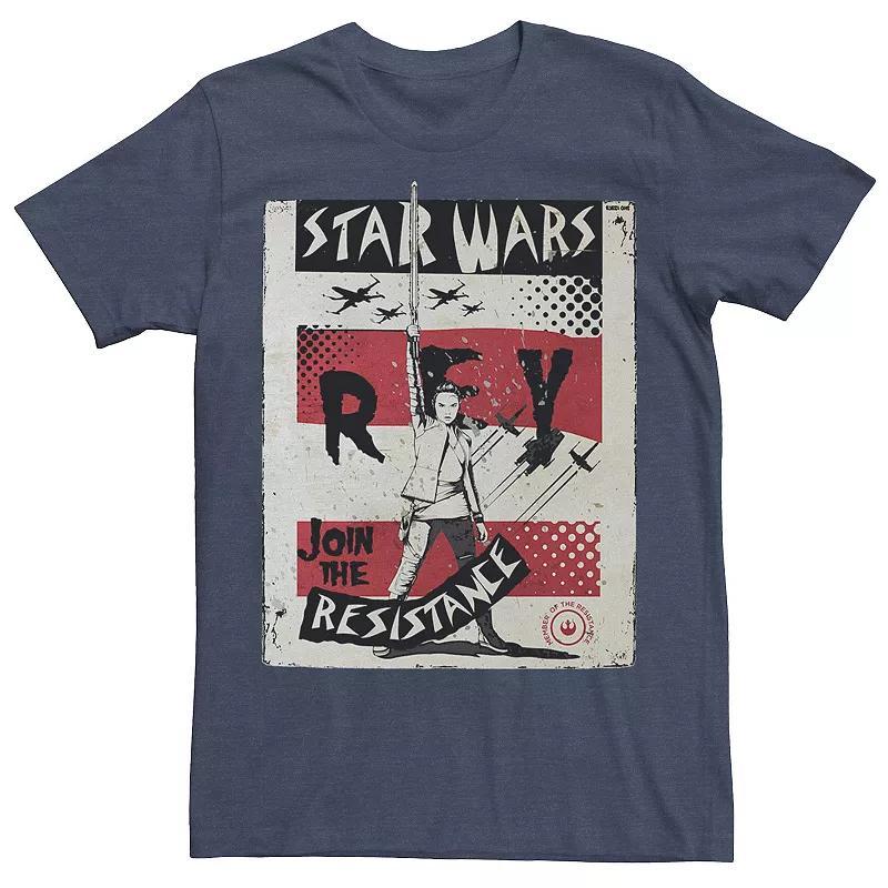 Men's Star Wars Last Jedi Rey Join Resistance Propaganda Tee, Size: Medium, Black Product Image