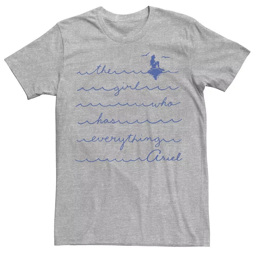 Disney's The Little Mermaid Ariel Men's The Girl Who Has Everything Tee, Size: XL, Athletic Grey Product Image