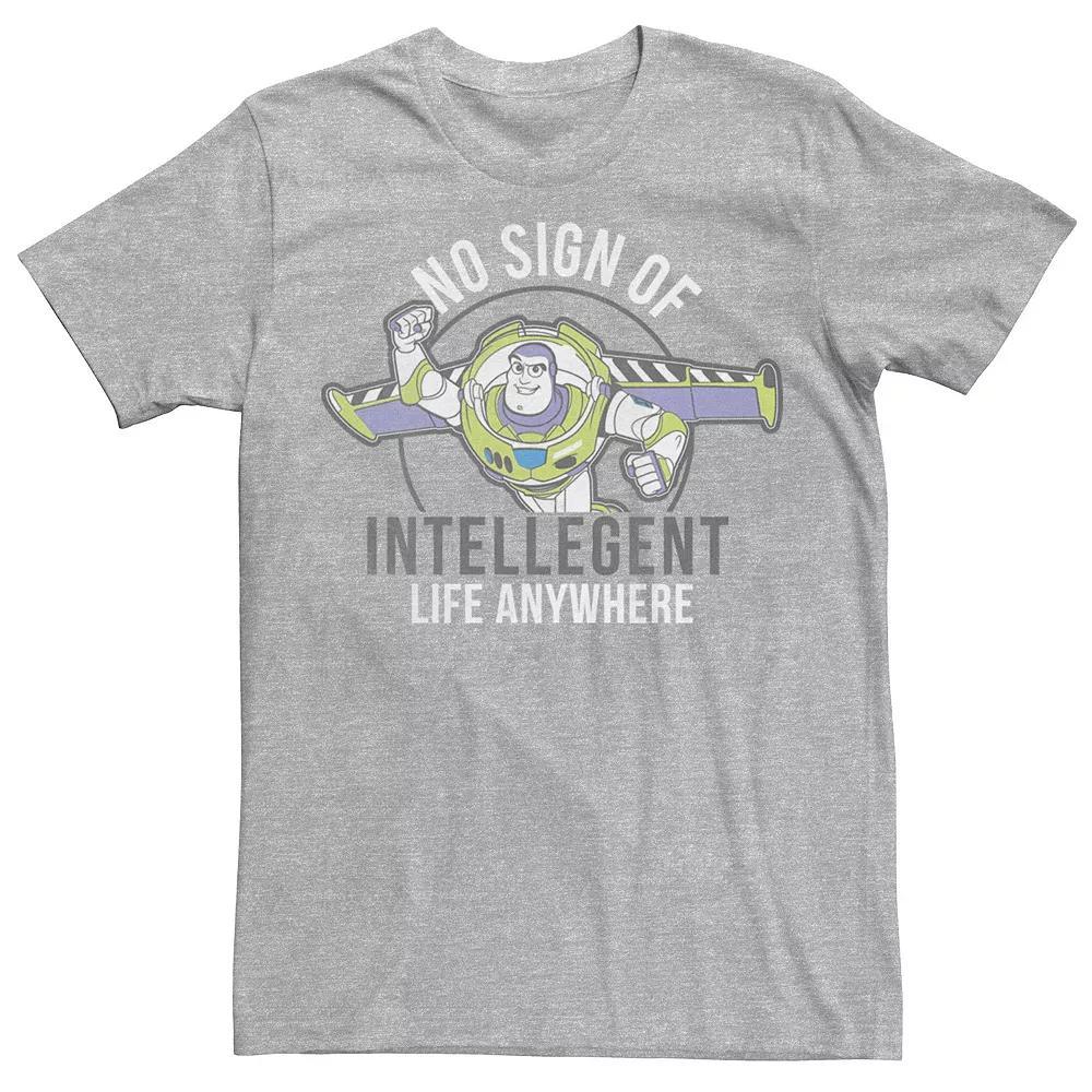 Men's Disney Pixar Toy Story Buzz No Sign Of Intelligent Life Tee, Size: Small, Athletic Grey Product Image