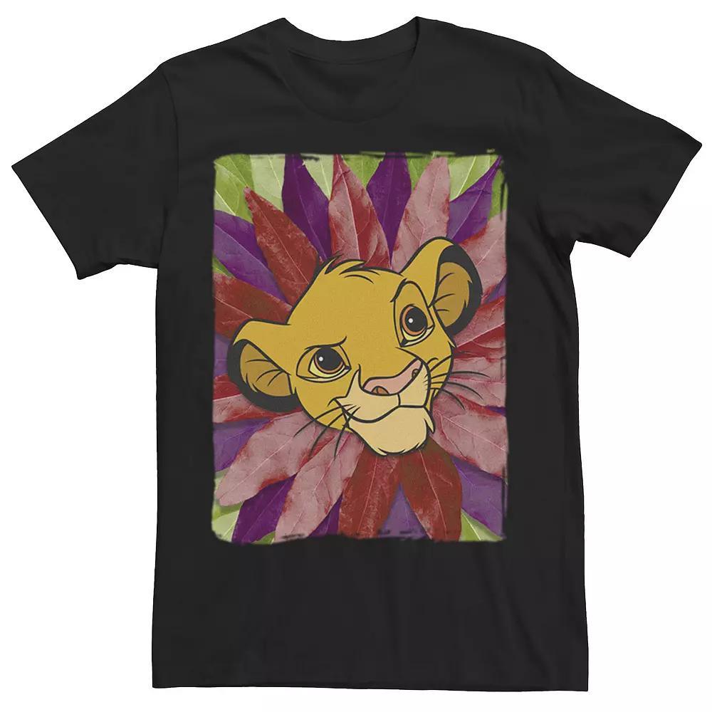 Men's Disney's The Lion King Kid Simba With A Leaf Mane Tee, Size: XXL, Black Product Image