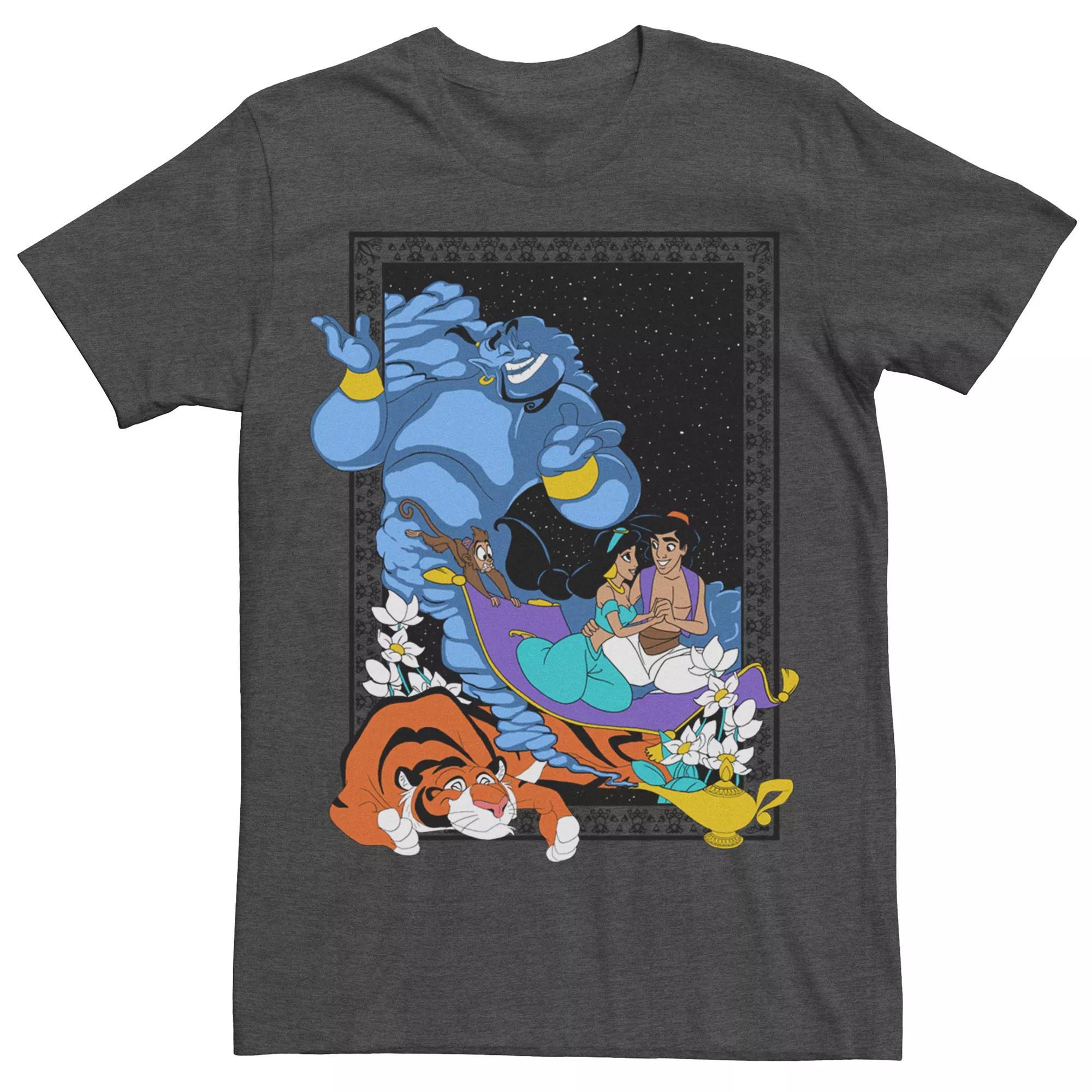 Men's Disney's Aladdin Poster In The Lamp Tee, Size: Small, Grey Heather Product Image