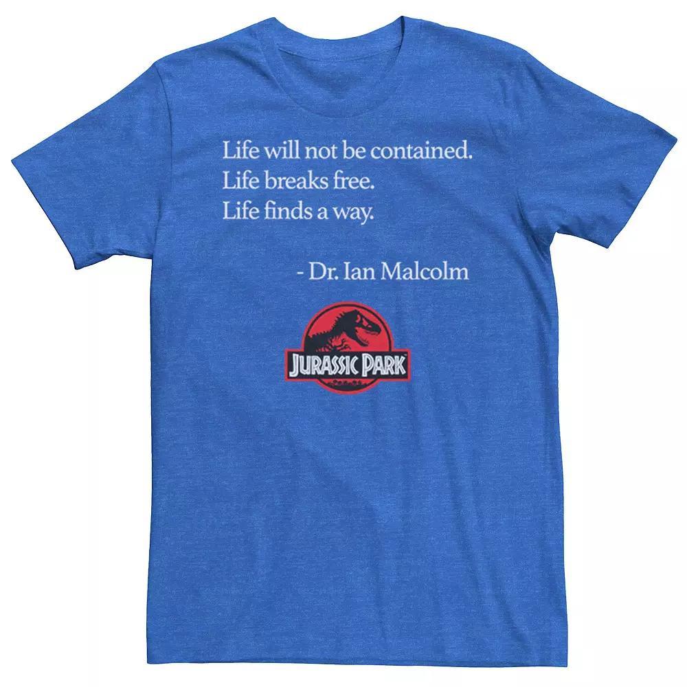 Men's Jurassic Park Life Finds A Way Quote Tee, Size: Medium, Red Grey Product Image