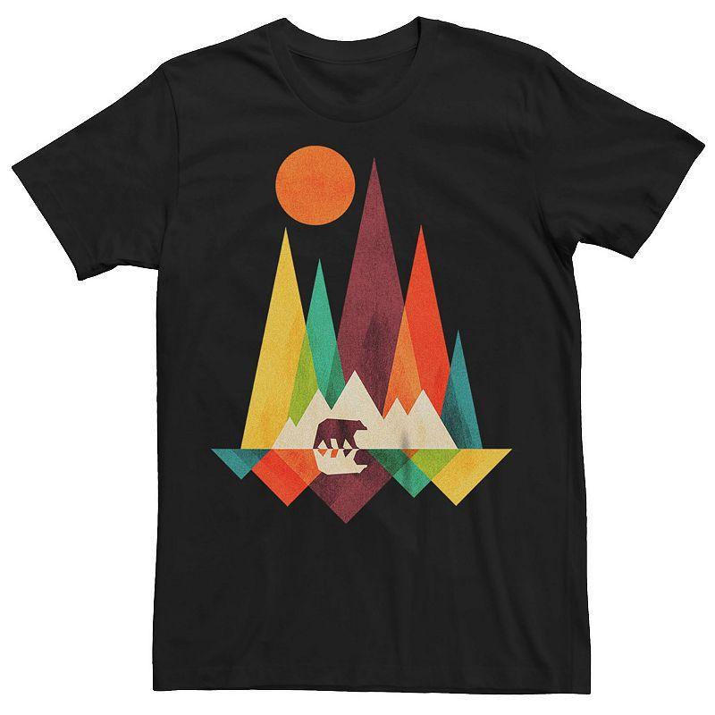 Men's Mountain Bear Abstract Graphic Tee, Size: Medium, Black Product Image