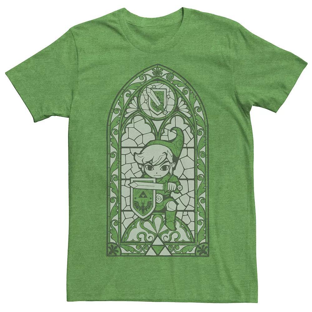 Men's Nintendo Zelda Wind Waker Link Stained Glass Tee, Size: Medium, Kelly Grey Product Image