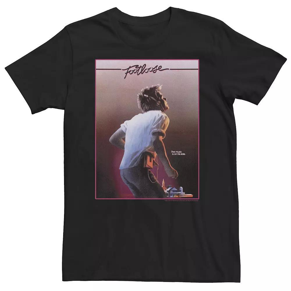Big & Tall Footloose The Music Is On His Side Classic Poster Graphic Tee, Men's, Size: Large Tall, Black Product Image