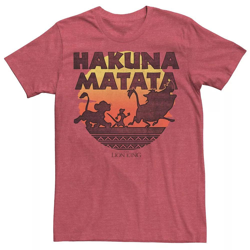 Men's Disney The Lion King Hakuna Matata Sunset Silhouette Poster Tee, Size: Large, Red Grey Product Image
