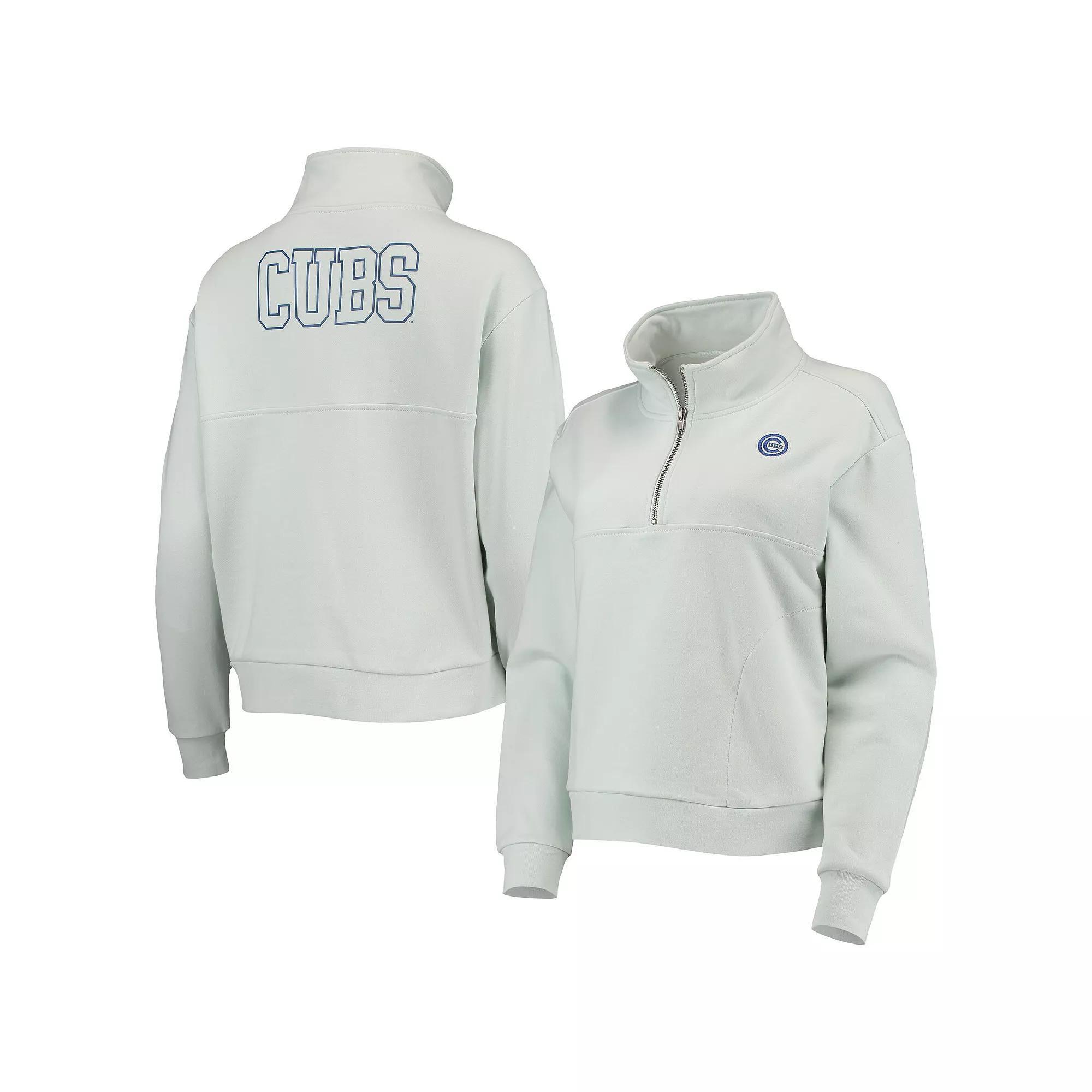 Women's The Wild Collective Light Blue Chicago Cubs Two-Hit Quarter-Zip Pullover Top, Size: Small Product Image