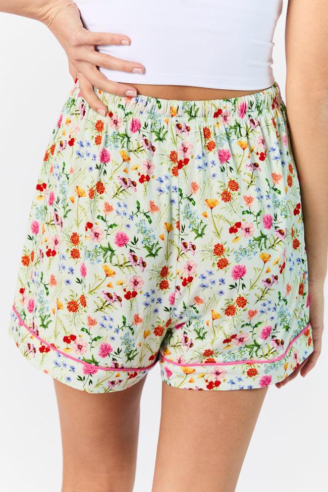 Good To Get Away Botanical Floral Pajama Shorts Product Image