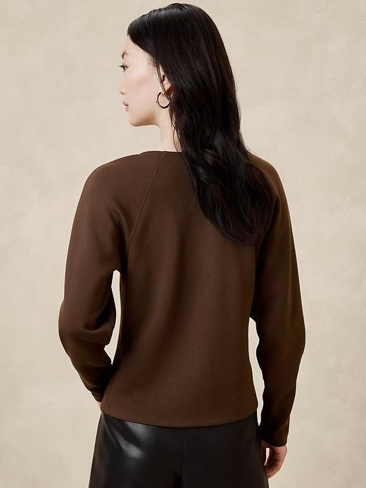 Soft Touch Scuba Raglan-Sleeve Top Product Image