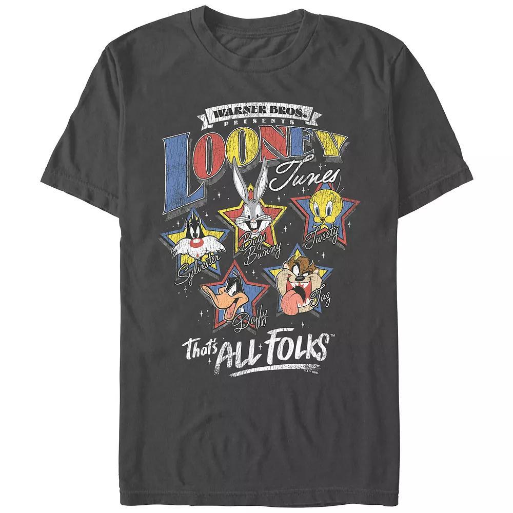 Men's Looney Tunes Hall Of Stars Graphic Tee, Size: Small, Grey Product Image