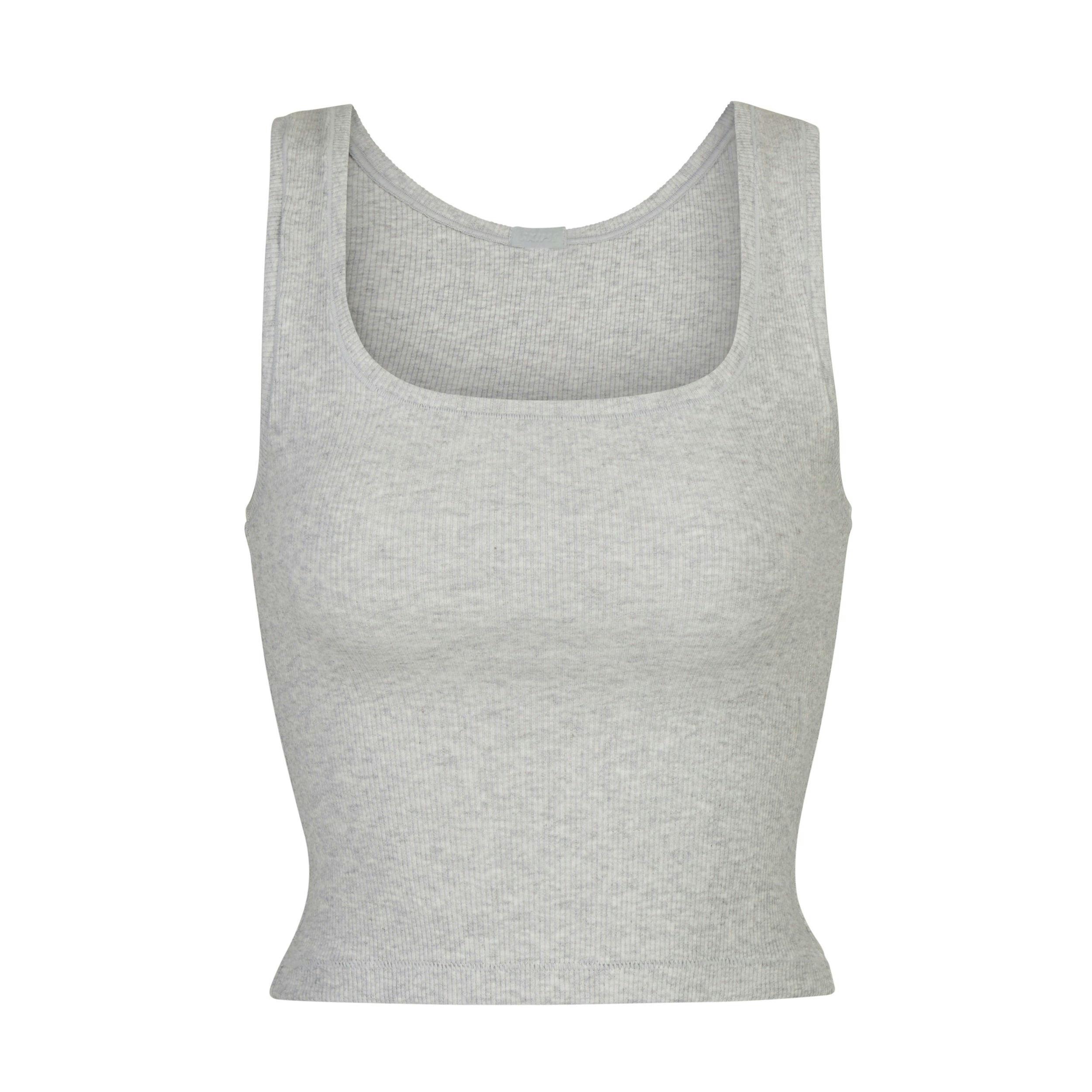 COTTON RIB TANK | LIGHT HEATHER GREY Product Image