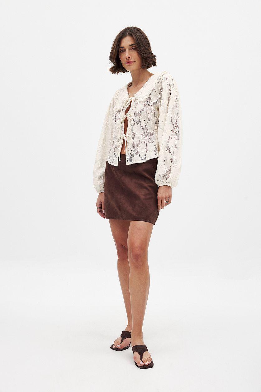 Balloon Sleeve Collar Blouse Product Image