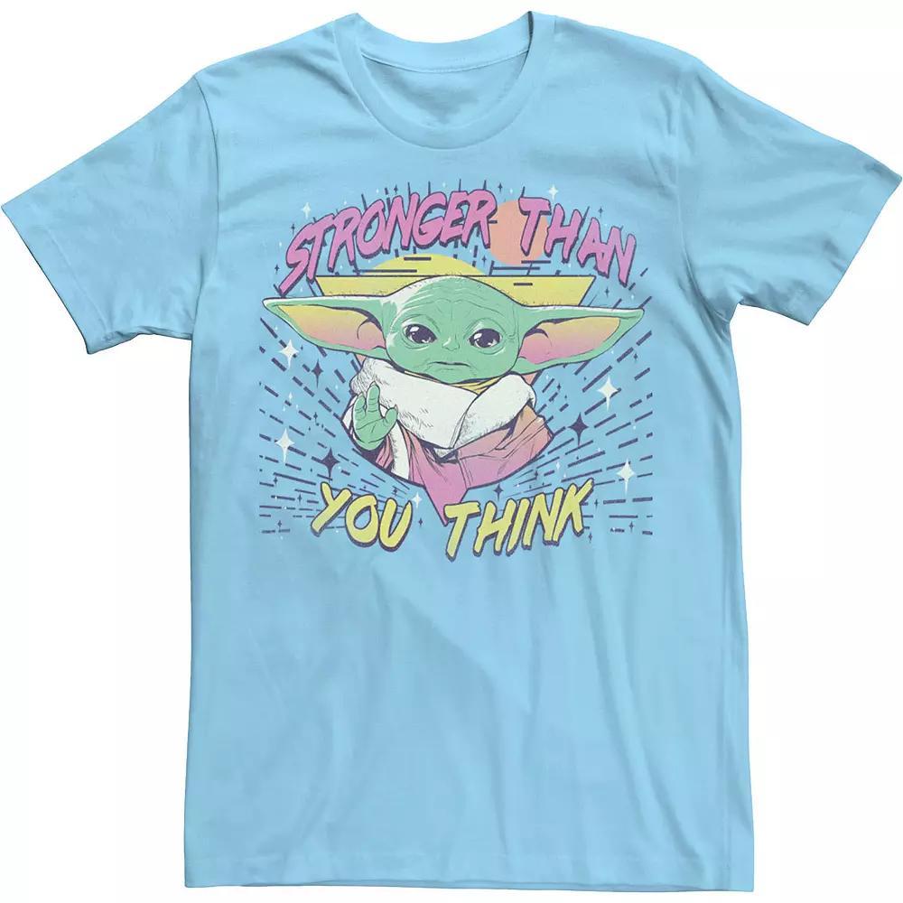 Men's Star Wars The Mandalorian Stronger Than You Think Poster Tee, Size: Small, Light Blue Product Image