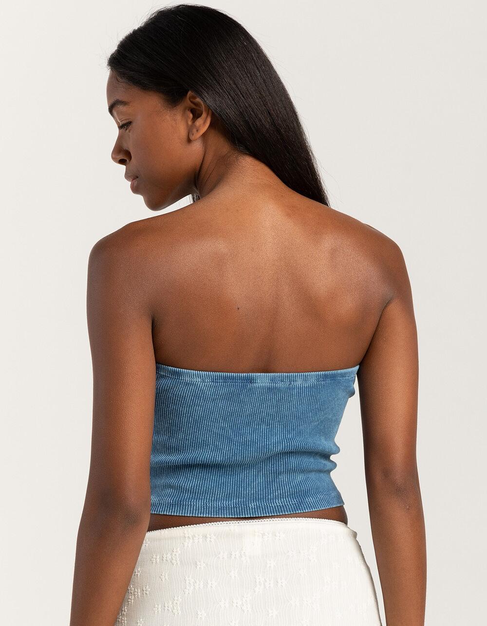 RSQ Womens Washed Cinch Tube Top - OLIVE Product Image