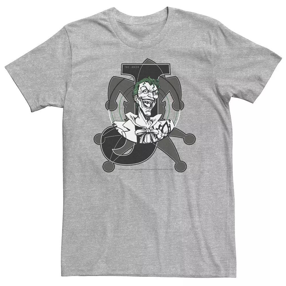Big & Tall DC Comics Joker Card Laughing Poster Tee, Men's, Size: XXL Tall, Athletic Grey Product Image