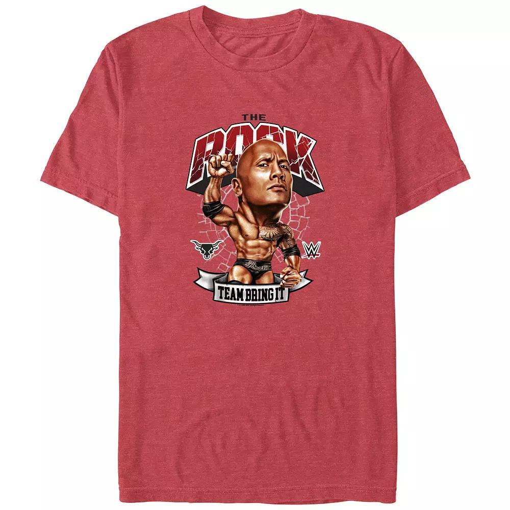 Big & Tall WWE The Rock Team Bring It Graphic Tee, Men's, Size: 3XL Tall, Red Grey Product Image