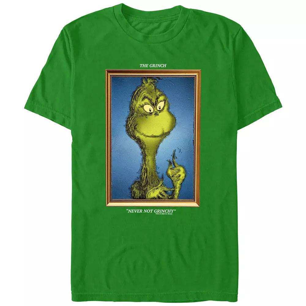 Big & Tall Dr. Seuss Grinch Portrait Never Not Grinchy Graphic Tee, Mens Red Product Image