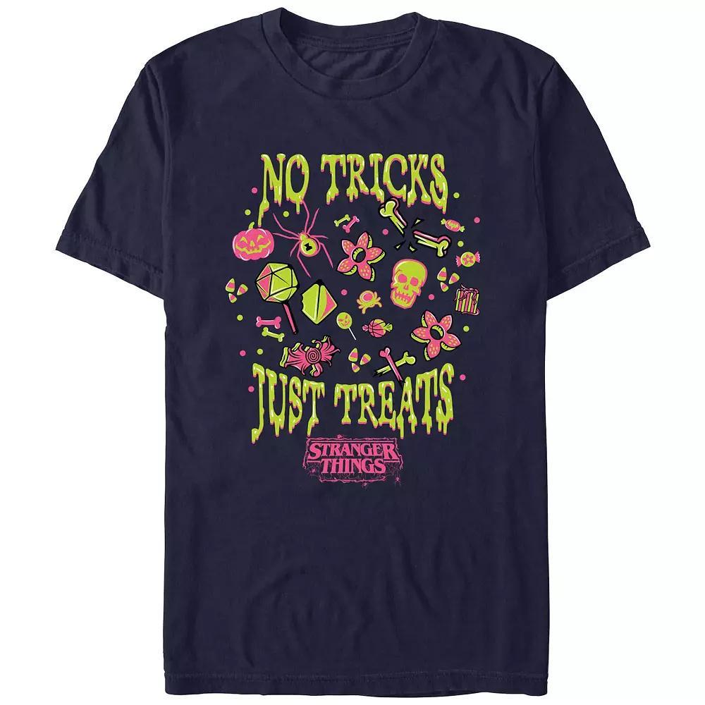 Men's Stranger Things No Tricks Just Treats Graphic Tee, Size: Large, Blue Product Image