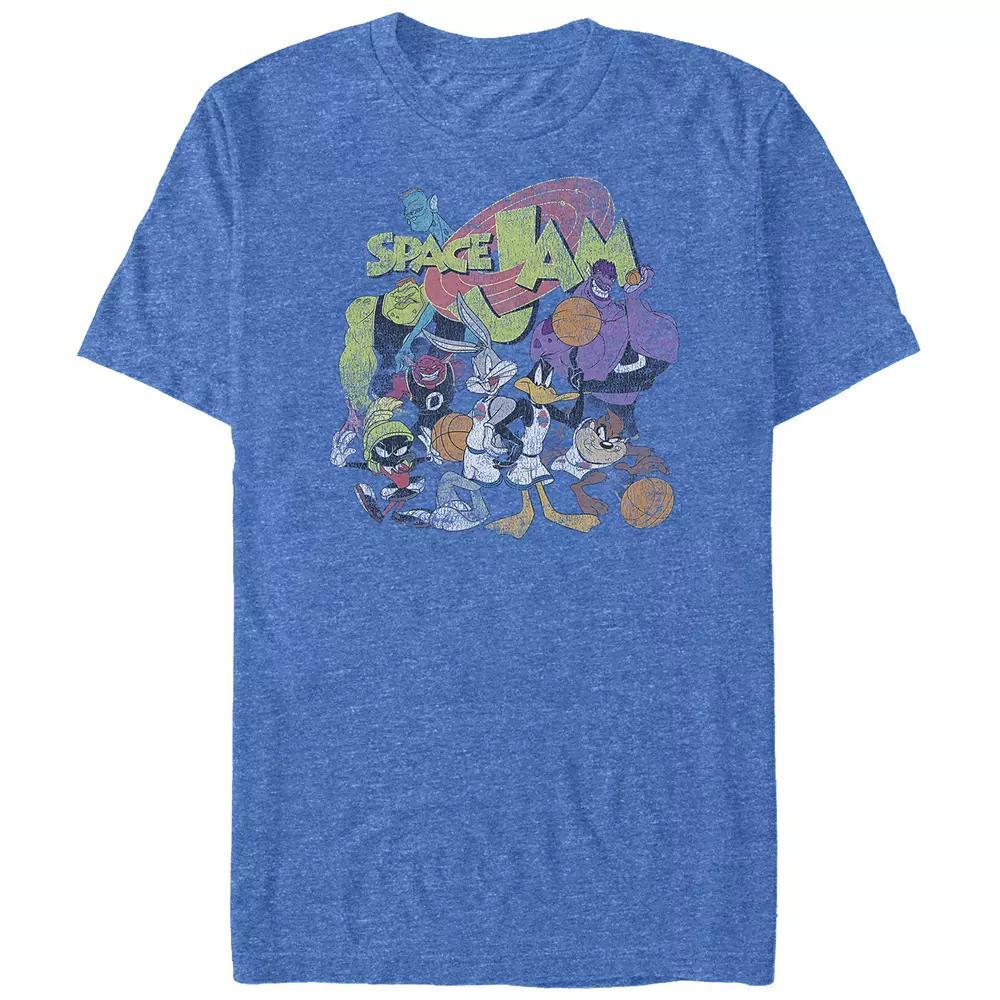 Big & Tall Space Jam Friends And Foes Poster Graphic Tee, Men's, Size: 5XL, Royal Grey Product Image