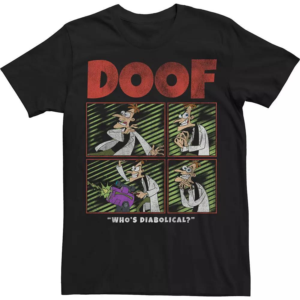 Disney's Phineas And Ferb Men's DOOF Box Up Tee, Size: Medium, Black Product Image