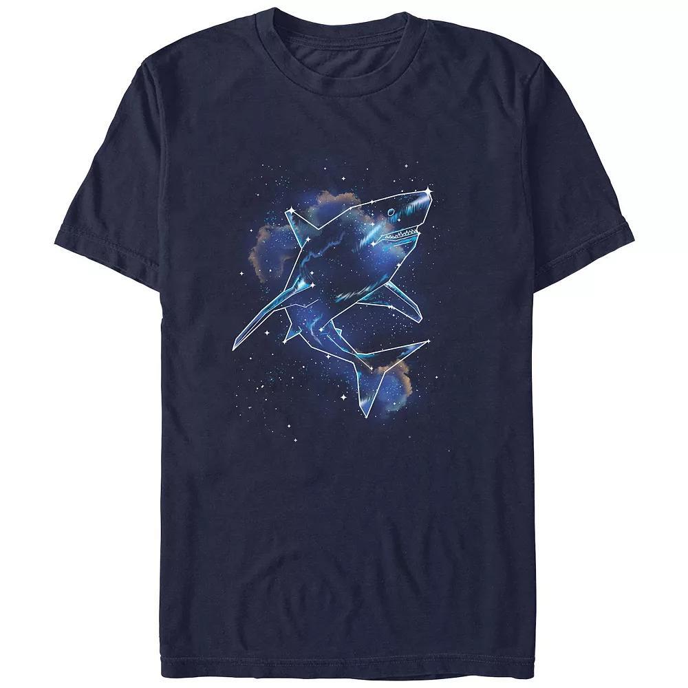 Men's Shark Galaxy Graphic Tee, Size: XL, Navy Grey Product Image
