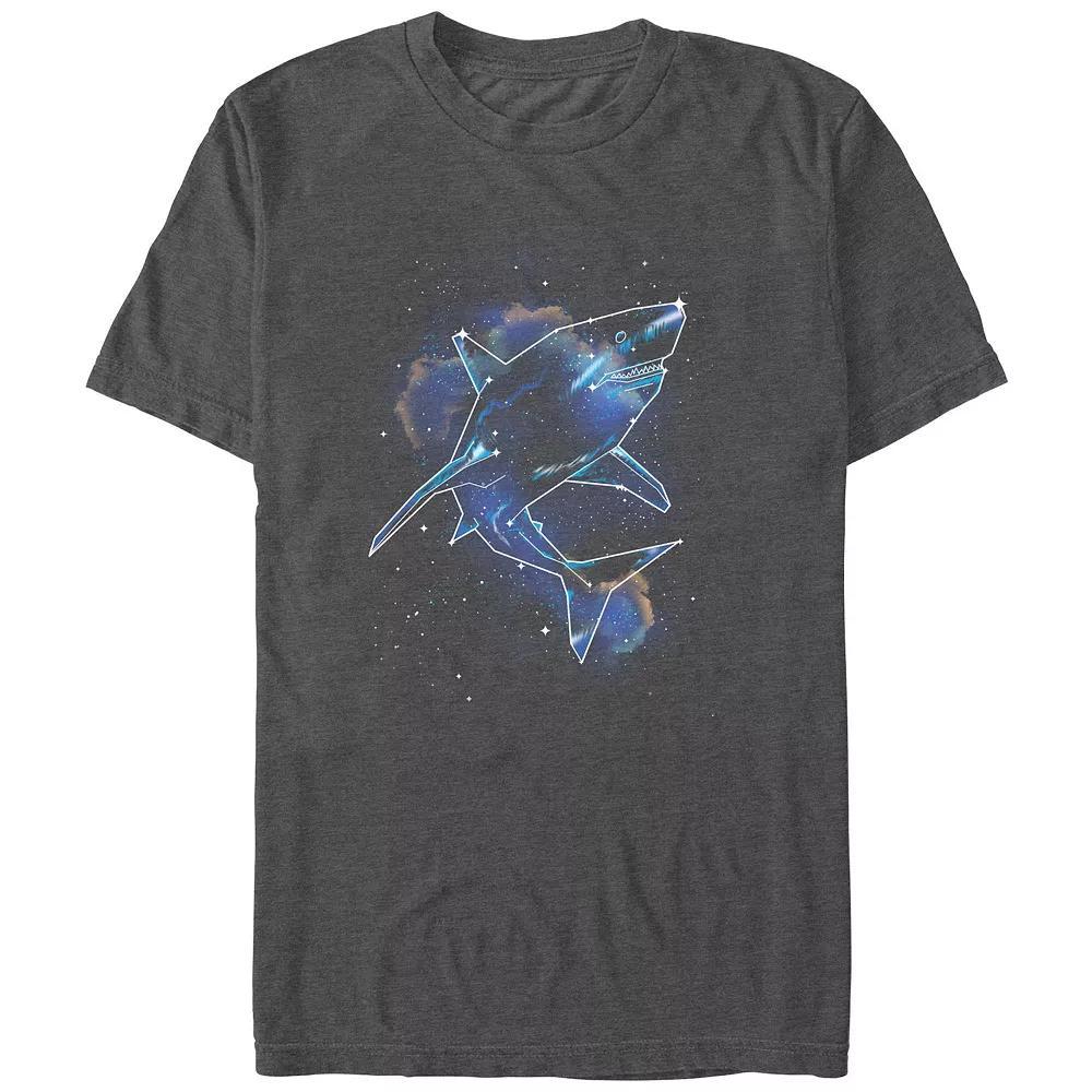 Men's Shark Galaxy Graphic Tee, Size: XL, Navy Grey Product Image