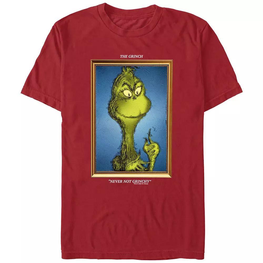 Big & Tall Dr. Seuss Grinch Portrait Never Not Grinchy Graphic Tee, Mens Red Product Image