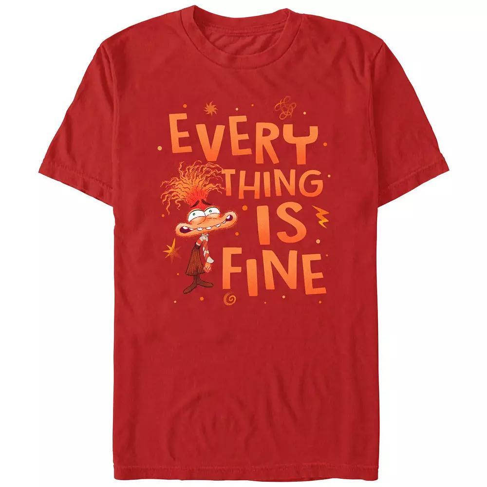 Disney's Inside Out 2 Anxiety Everything is Fine Men's Graphic Tee, Size: Large, Black Product Image