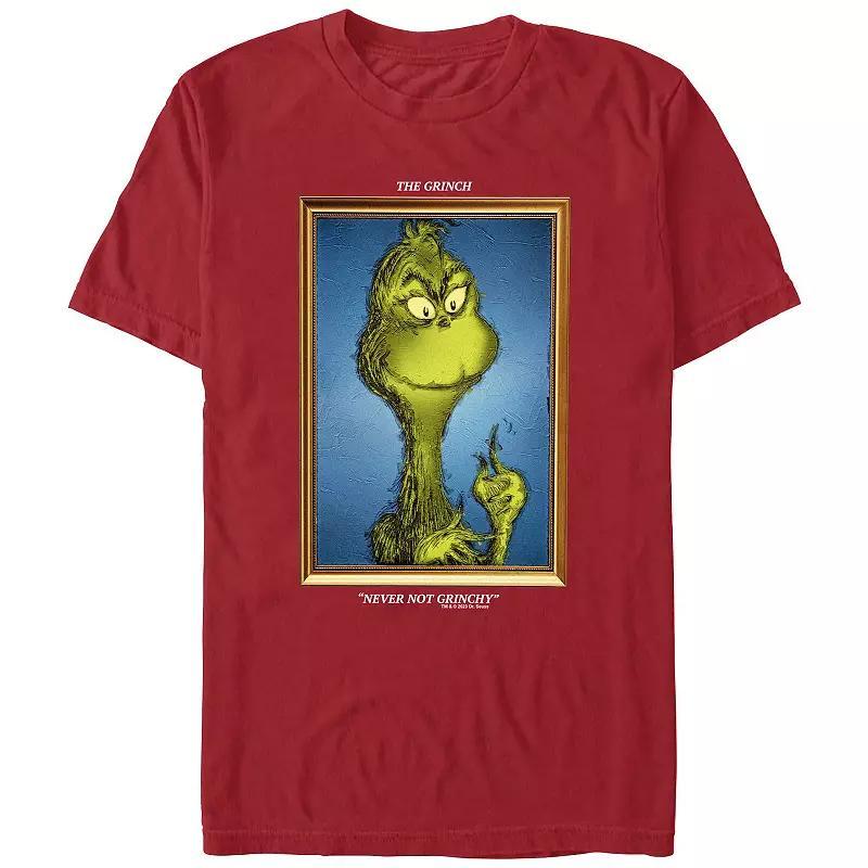 Big & Tall Dr. Seuss Grinch Portrait Never Not Grinchy Graphic Tee, Mens Red Product Image