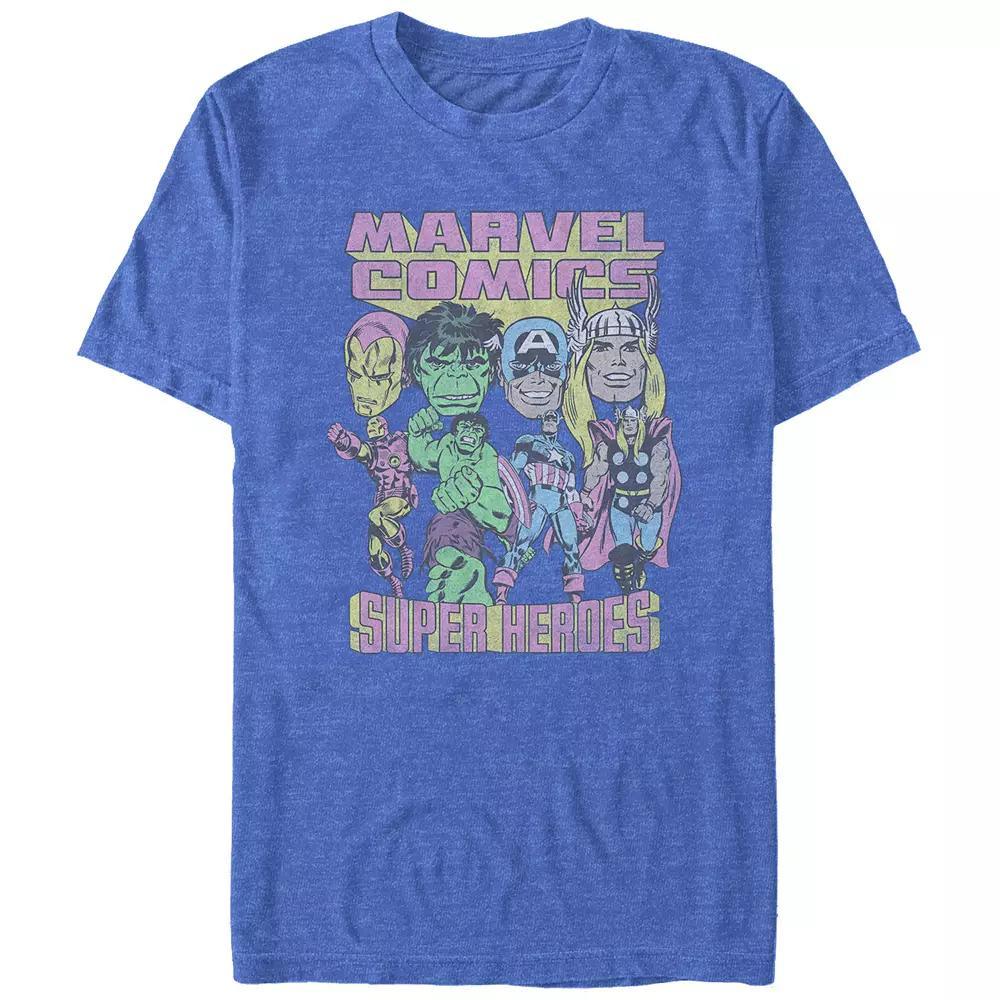 Big & Tall Marvel Comics Superheroes Graphic Tee, Men's, Size: XL Tall, Royal Grey Product Image