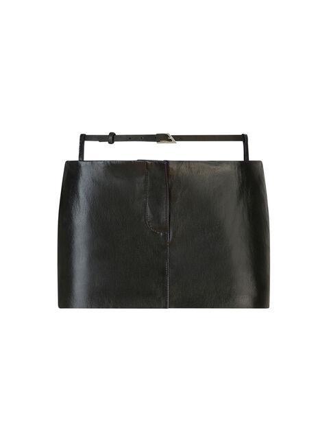 Eggplant and black mini skirt Product Image