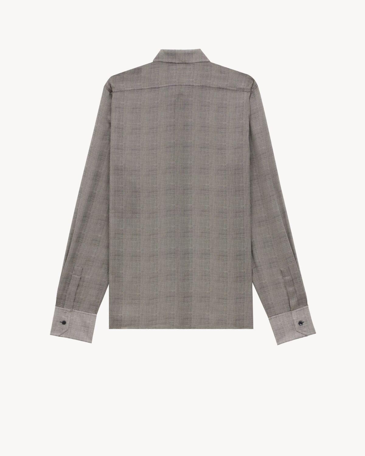 shirt in prince of wales silk charmeuse Product Image