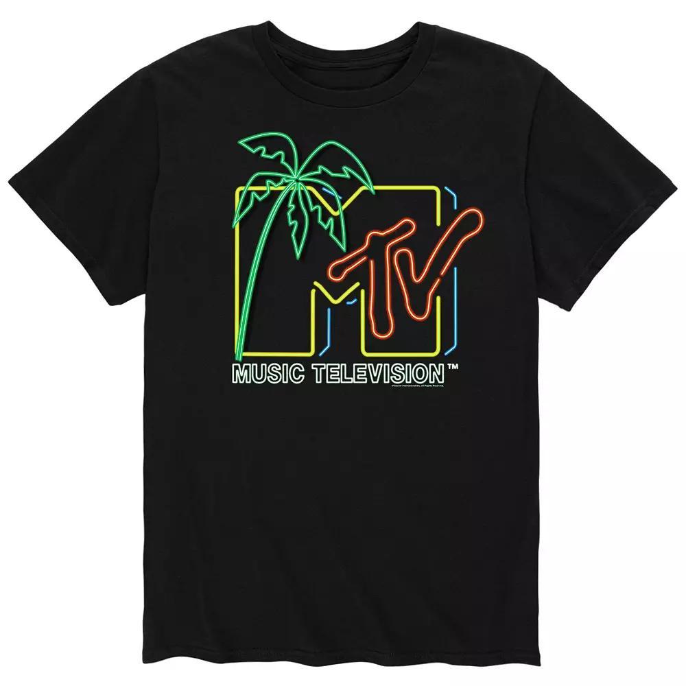 Men's MTV Neon Light Tee, Size: XL, Black Product Image