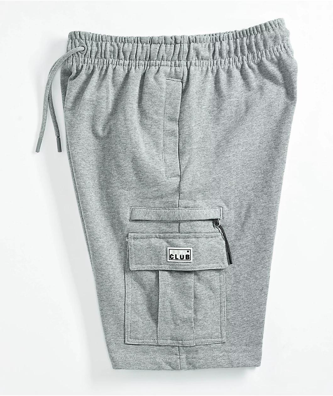 Pro Club Heather Grey Cargo Sweat Shorts Product Image