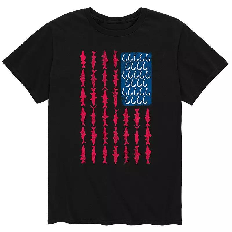 Mens Fish Hook American Flag Tee Product Image