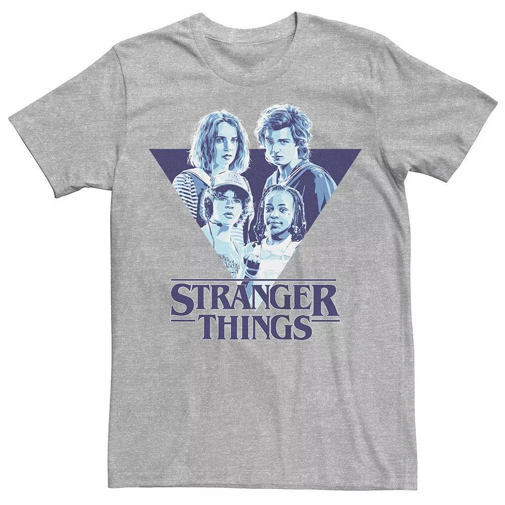 Mens Stranger Things Four Poster Graphic Tee Athletic Grey Product Image
