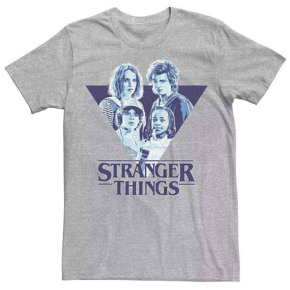 Mens Stranger Things Four Poster Graphic Tee Athletic Grey Product Image