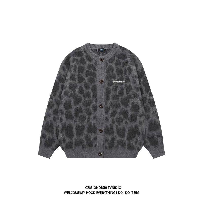 Crew Neck Patterned Cardigan Product Image